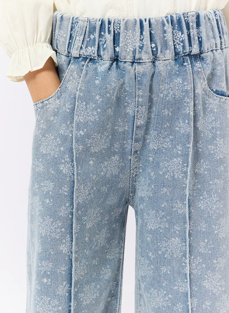 Pinata  Floral Print Wide Leg Jeans for Women | Best Price UAE